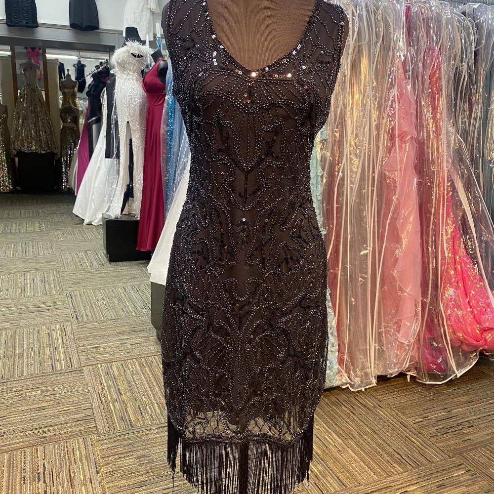 JOLENE NAVY BEADED SHORT DRESS